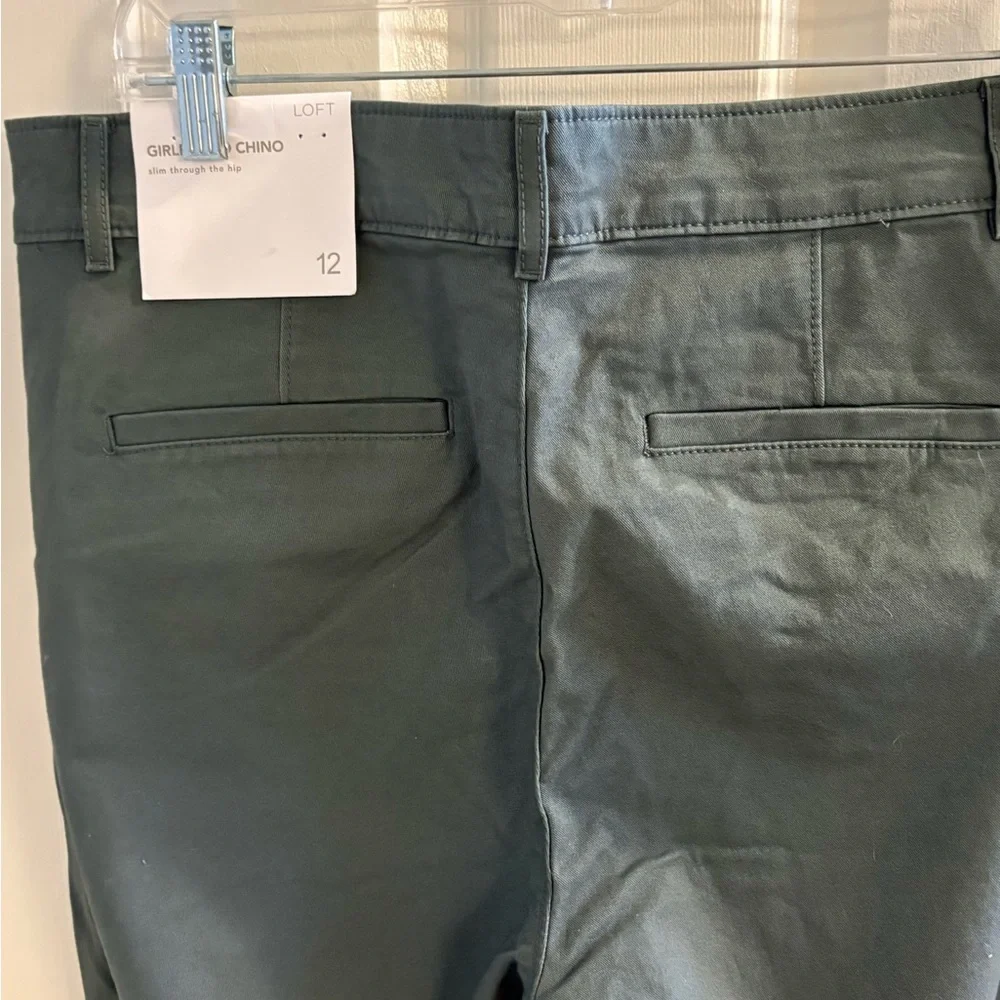 LOFT Girlfriend Chino Pants in Dark Green